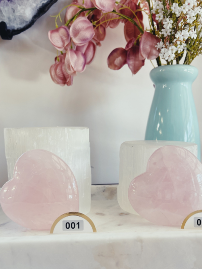 Rose Quartz Heart AA Grade (Pick your own) - Crystal Empire Australia
