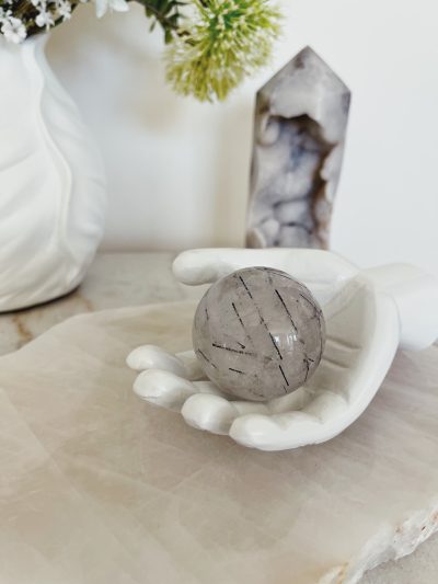 Tourmalinated Quartz Sphere - Crystal Empire Australia