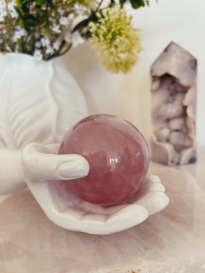 Rose Quartz Sphere - Crystal Empire Australia