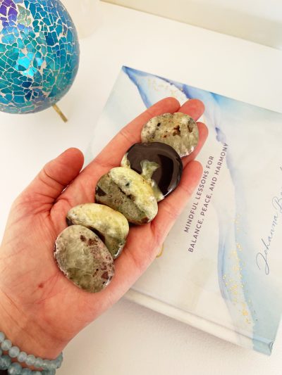 Prehnite Flat Stone - Crystal Empire Australia
