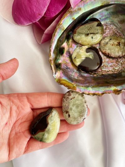 Prehnite Flat Stone - Crystal Empire Australia