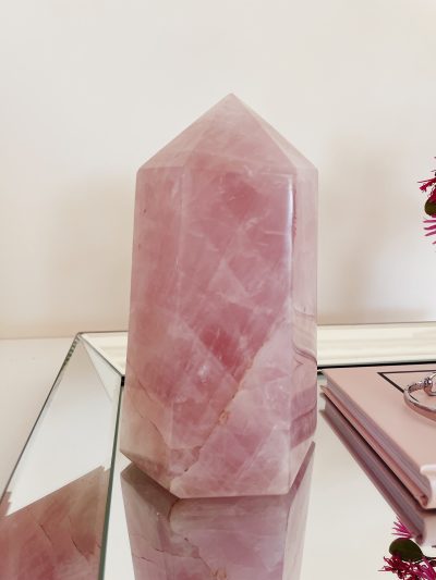 Rose Quartz Point - Crystal Empire Australia