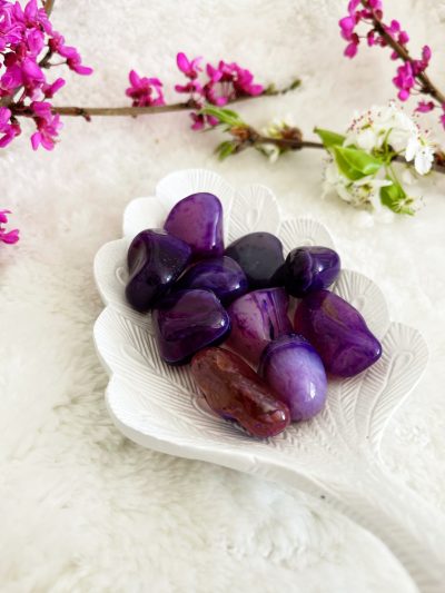 Purple Agate (Dyed) Tumbled Stone - Crystal Empire Australia