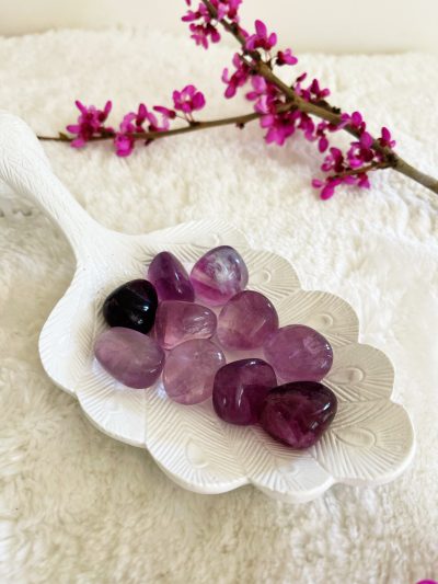 Purple Fluorite Tumbled Stone - Crystal Empire Australia