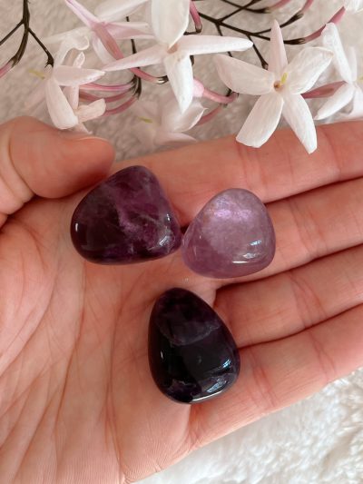 Purple Fluorite Tumbled Stone - Crystal Empire Australia