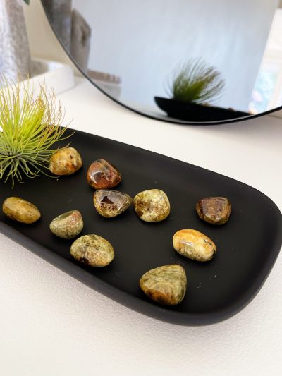 Green Garnet Tumbled Stone - Crystal Empire Australia