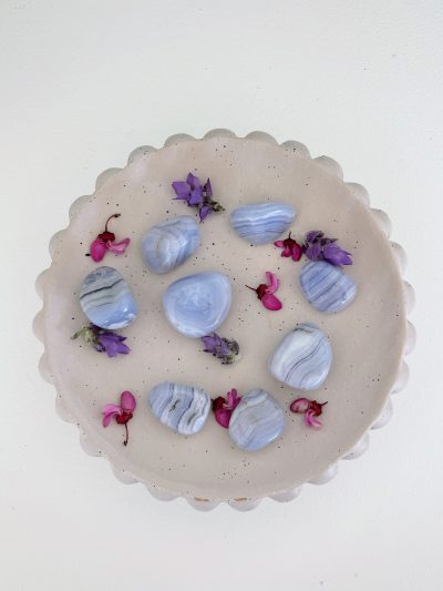 Blue Lace Agate Tumbled Stone - Crystal Empire Australia