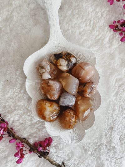 Flower Agate Tumbled Stone - Crystal Empire Australia