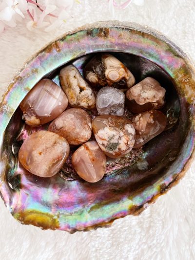 Flower Agate Tumbled Stone - Crystal Empire Australia