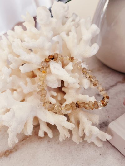 Rutilated Quartz Pebble Bracelet - Crystal Empire Australia