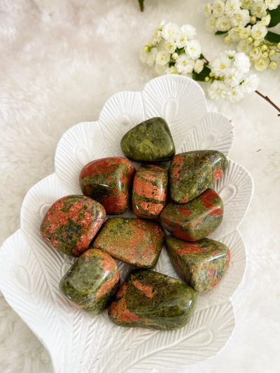 Unakite Tumbled Stone - Crystal Empire Australia