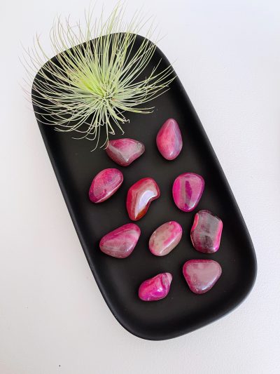 Pink Agate (Dyed) Tumbled Stone - Crystal Empire Australia