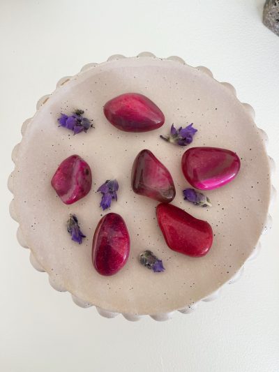 Pink Agate (Dyed) Tumbled Stone - Crystal Empire Australia