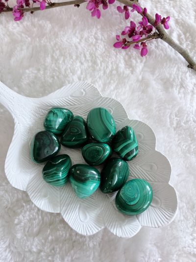 Malachite Tumbled Stone - Crystal Empire Australia