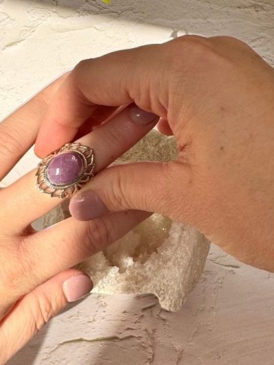 Pink Sapphire Ring Sterling Silver