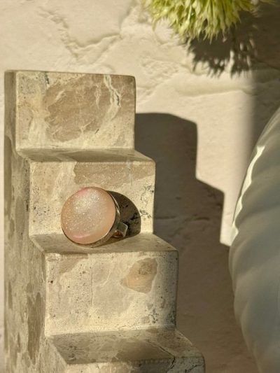 Druzy Agate Ring Sterling Silver