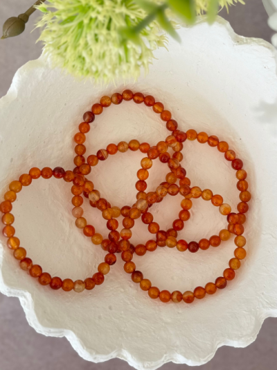 Carnelian Bead Bracelet 6mm