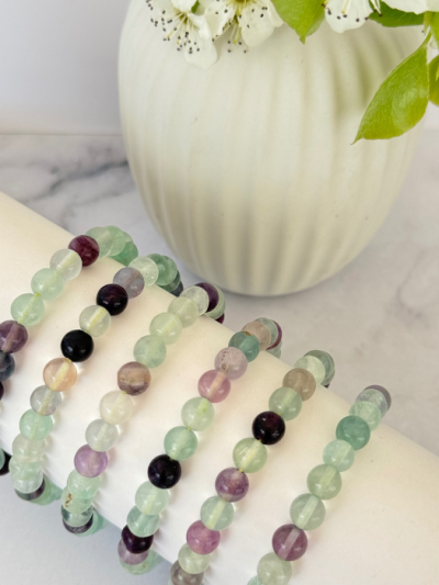 Fluorite Bead Bracelet 6mm