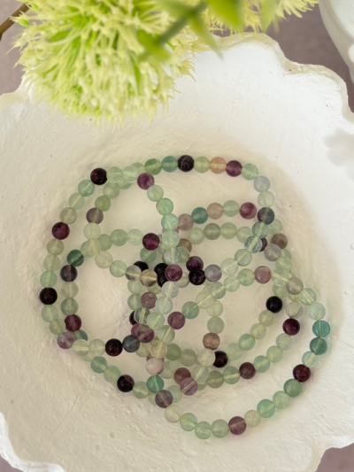 Fluorite Bead Bracelet 6mm