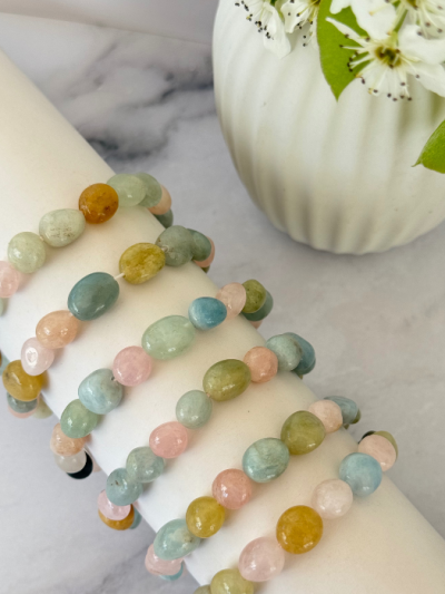 Morganite Tumbled Bracelet