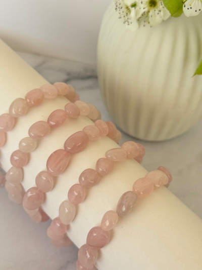 Rose Quartz Tumbled Bracelet