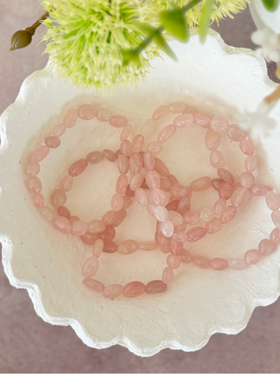 Rose Quartz Tumbled Bracelet