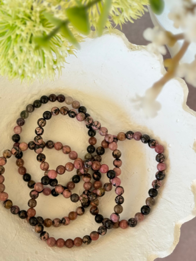 Rhodonite Bead Bracelet 6mm