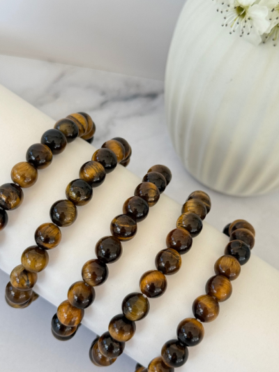 Tiger Eye Bead Bracelet 8mm