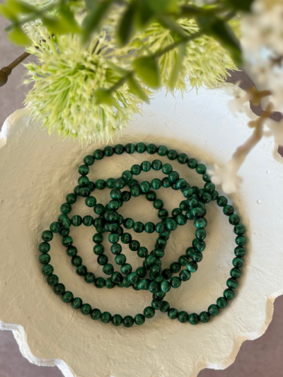 Malachite Bead Bracelet 6mm