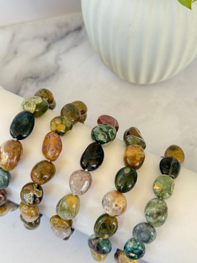 Ocean Jasper Tumbled Bracelet