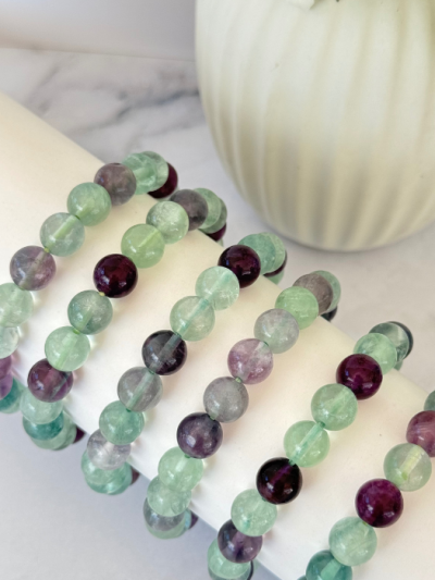 Fluorite Bead Bracelet 8mm