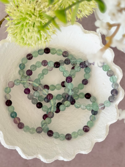 Fluorite Bead Bracelet 8mm
