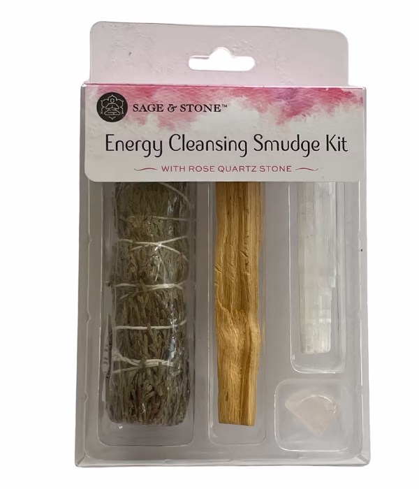 Energy Cleansing Smudge Kit 2 energy cleansing kit with smudge and selenite